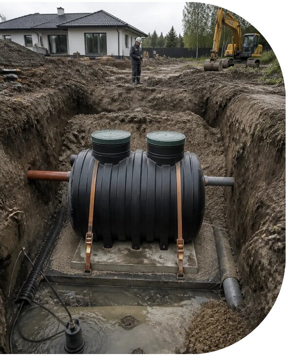 Монтаж септика при высоком уровне грунтовых вод в Мичуринске